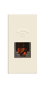 Toma de teléfono, 4 hilos 1 mód. 48-52Vcd, color marfil. 